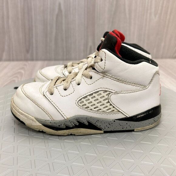 Nike Air Jordan 5 Retro TD White Cement Toddler Sneakers Shoes 440890-104 Sz 8C - Picture 8 of 12